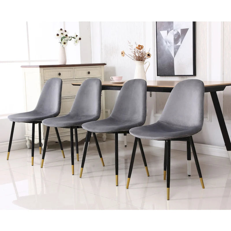 Chaises de salle à manger Lassan contemporaines rembourrées en tissu (Lot de 4)