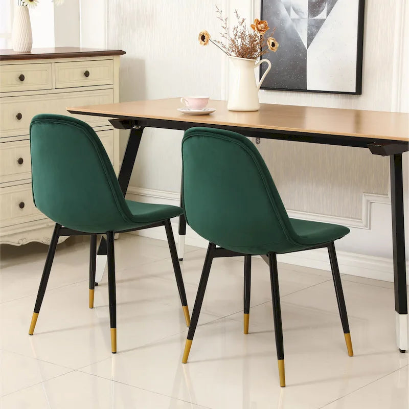 Chaises de salle à manger Lassan contemporaines rembourrées en tissu (Lot de 4)