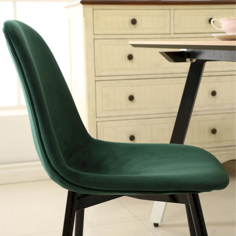 Chaises de salle à manger Lassan contemporaines rembourrées en tissu (Lot de 4)