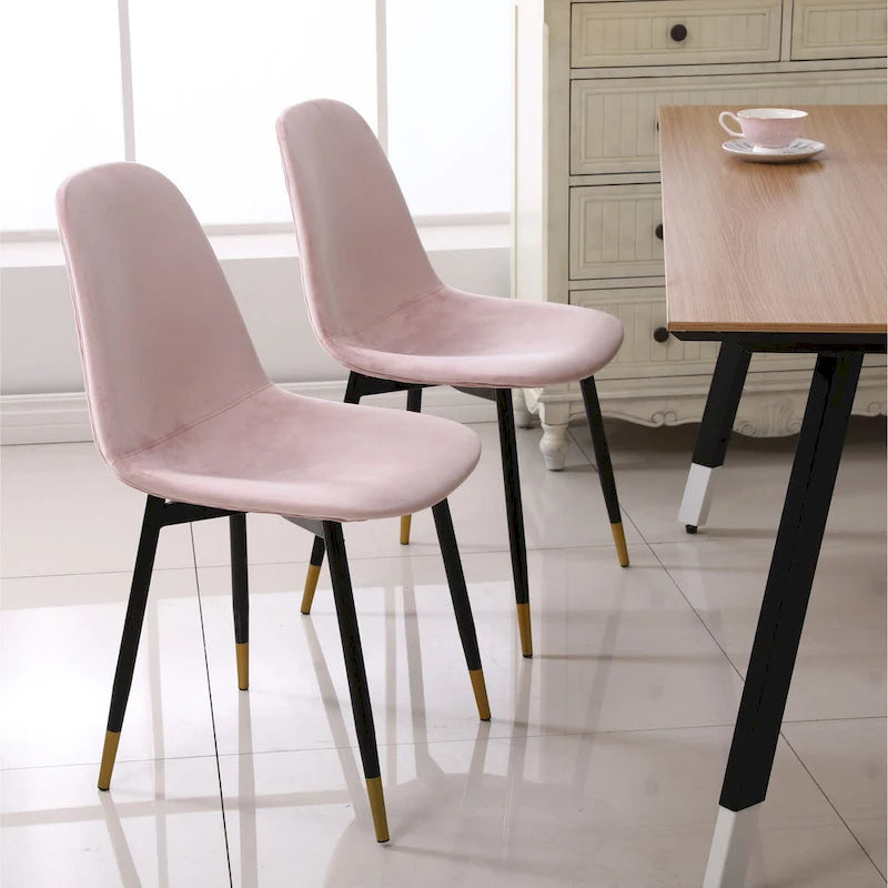 Chaises de salle à manger Lassan contemporaines rembourrées en tissu (Lot de 4)