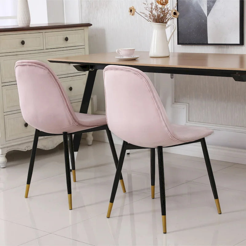 Chaises de salle à manger Lassan contemporaines rembourrées en tissu (Lot de 4)
