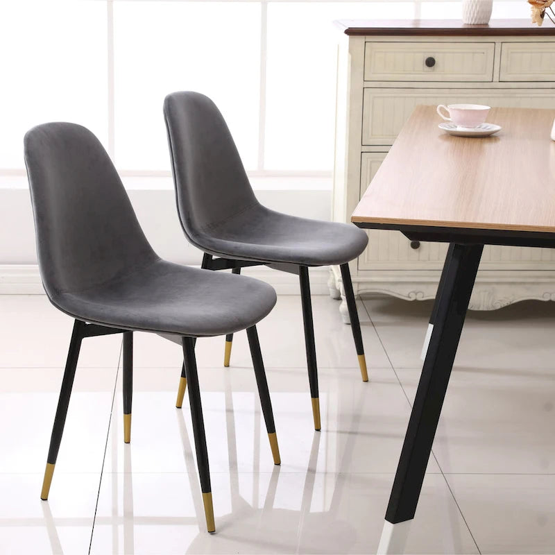 Chaises de salle à manger Lassan contemporaines rembourrées en tissu (Lot de 4)