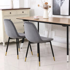 Chaises de salle à manger Lassan contemporaines rembourrées en tissu (Lot de 4)