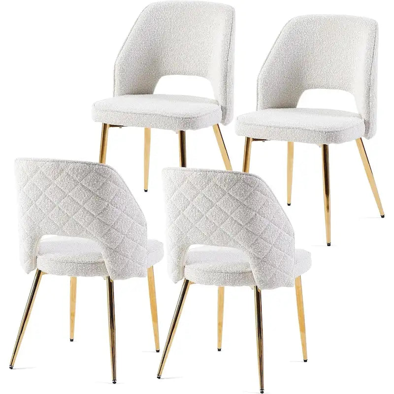 Lot de 4 chaises de maison rembourrées avec dossier creux
