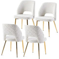 Lot de 4 chaises de maison rembourrées avec dossier creux