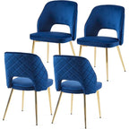 Lot de 4 chaises de maison rembourrées avec dossier creux