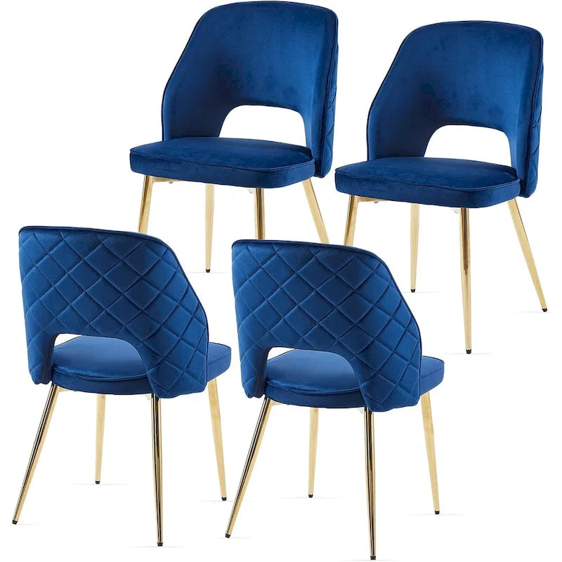 Lot de 4 chaises de maison rembourrées avec dossier creux