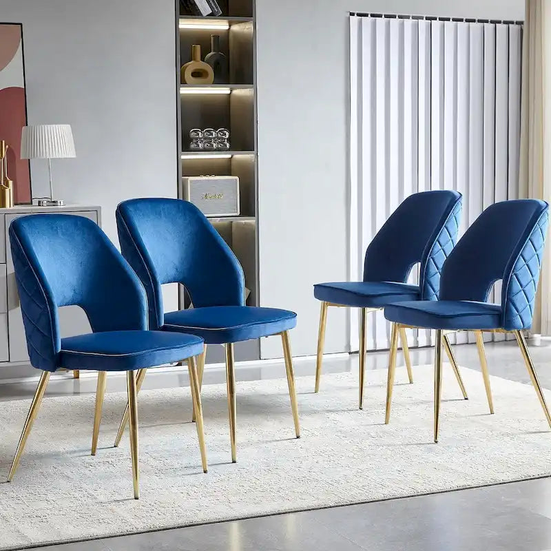 Lot de 4 chaises de maison rembourrées avec dossier creux