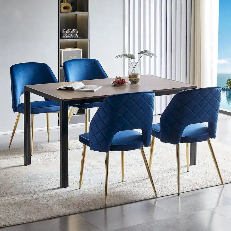 Lot de 4 chaises de maison rembourrées avec dossier creux
