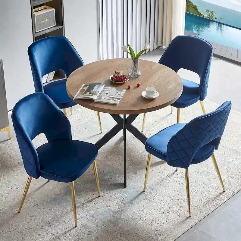 Lot de 4 chaises de maison rembourrées avec dossier creux