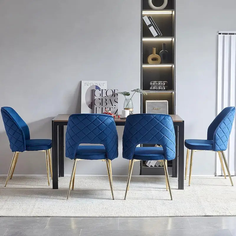 Lot de 4 chaises de maison rembourrées avec dossier creux