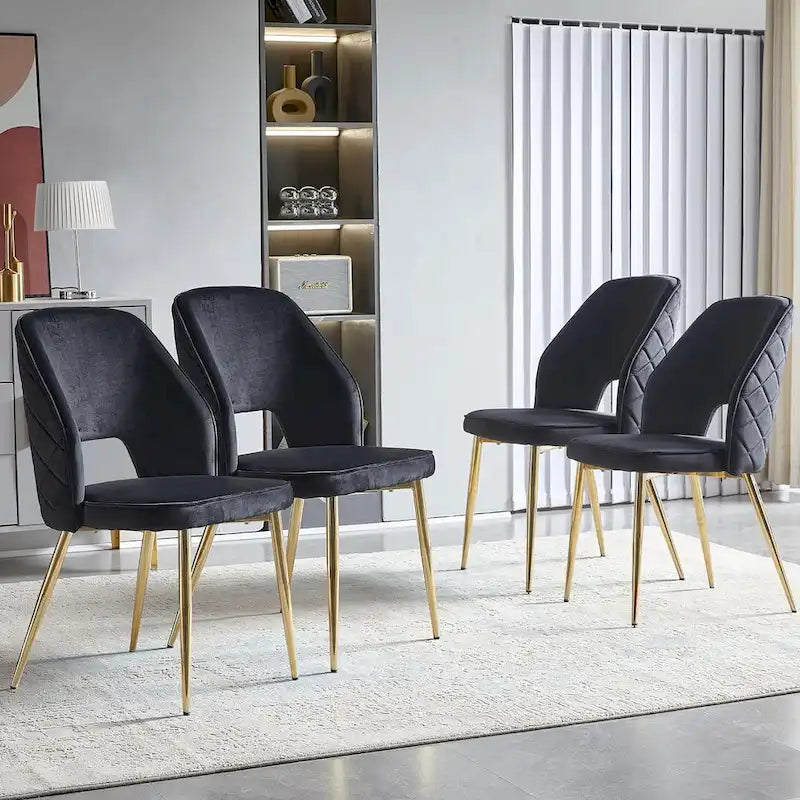 Lot de 4 chaises de maison rembourrées avec dossier creux