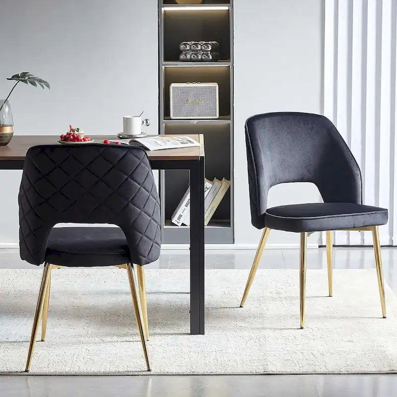 Lot de 4 chaises de maison rembourrées avec dossier creux