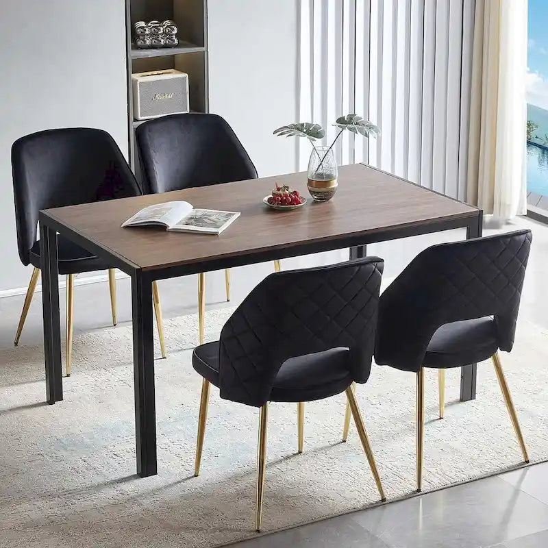 Lot de 4 chaises de maison rembourrées avec dossier creux