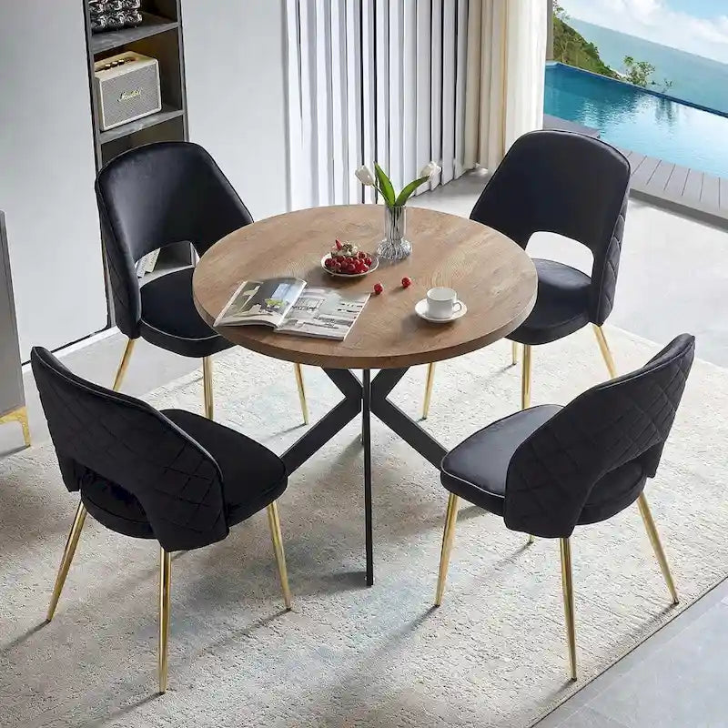 Lot de 4 chaises de maison rembourrées avec dossier creux