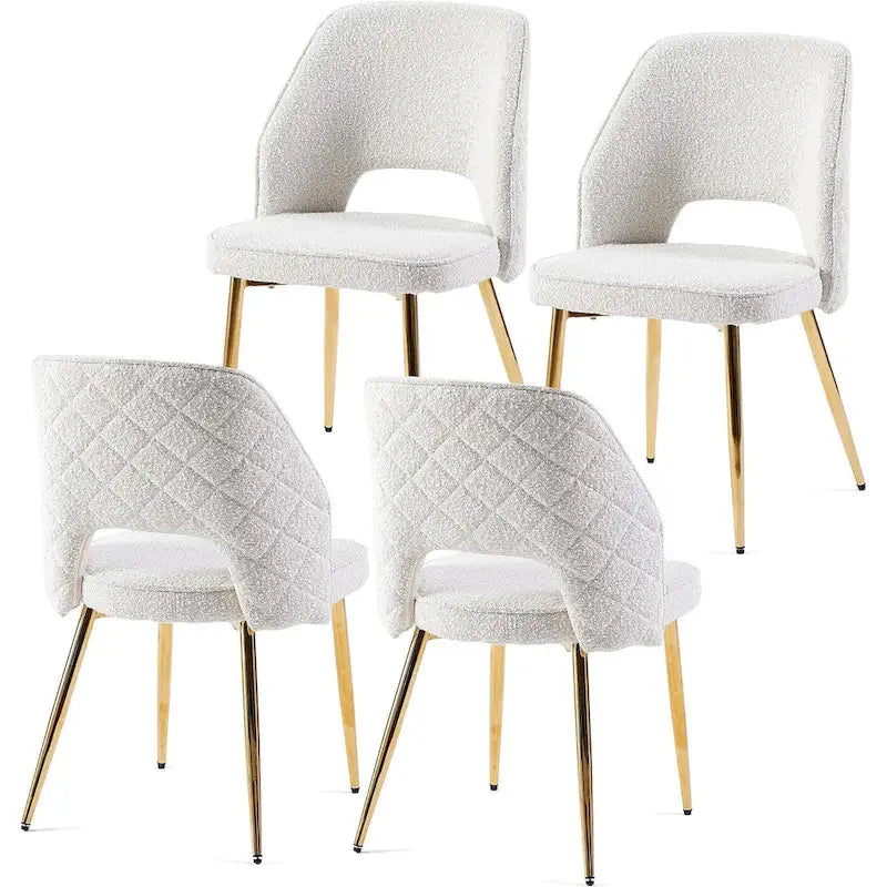 Lot de 4 chaises de maison rembourrées avec dossier creux