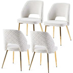 Lot de 4 chaises de maison rembourrées avec dossier creux