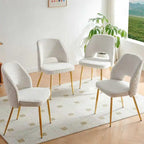 Lot de 4 chaises de maison rembourrées avec dossier creux