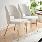 Lot de 4 chaises de maison rembourrées avec dossier creux