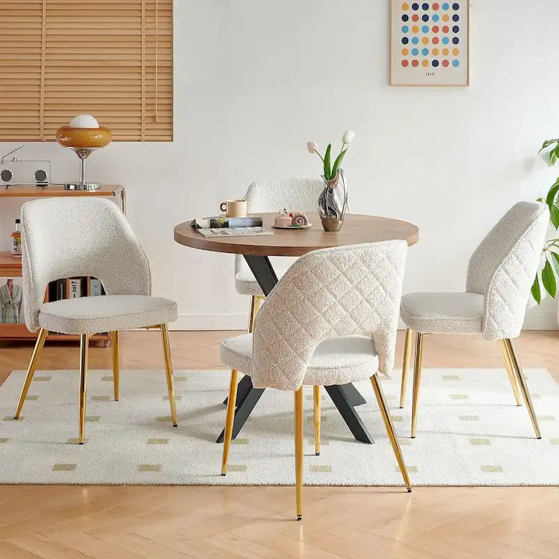 Lot de 4 chaises de maison rembourrées avec dossier creux