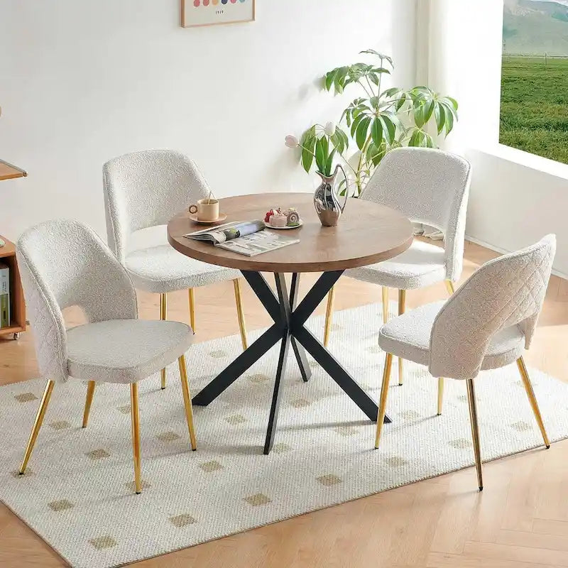 Lot de 4 chaises de maison rembourrées avec dossier creux