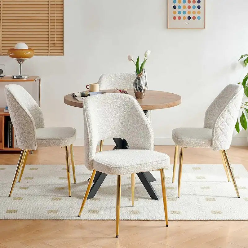 Lot de 4 chaises de maison rembourrées avec dossier creux