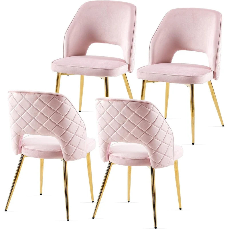 Lot de 4 chaises de maison rembourrées avec dossier creux