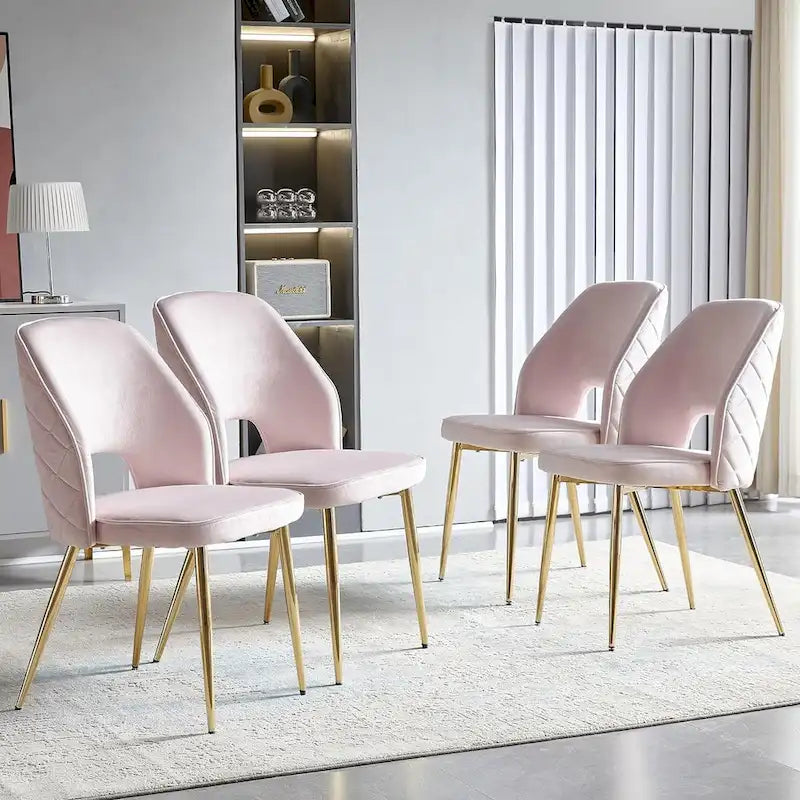 Lot de 4 chaises de maison rembourrées avec dossier creux