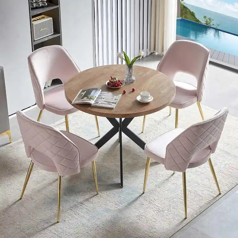 Lot de 4 chaises de maison rembourrées avec dossier creux