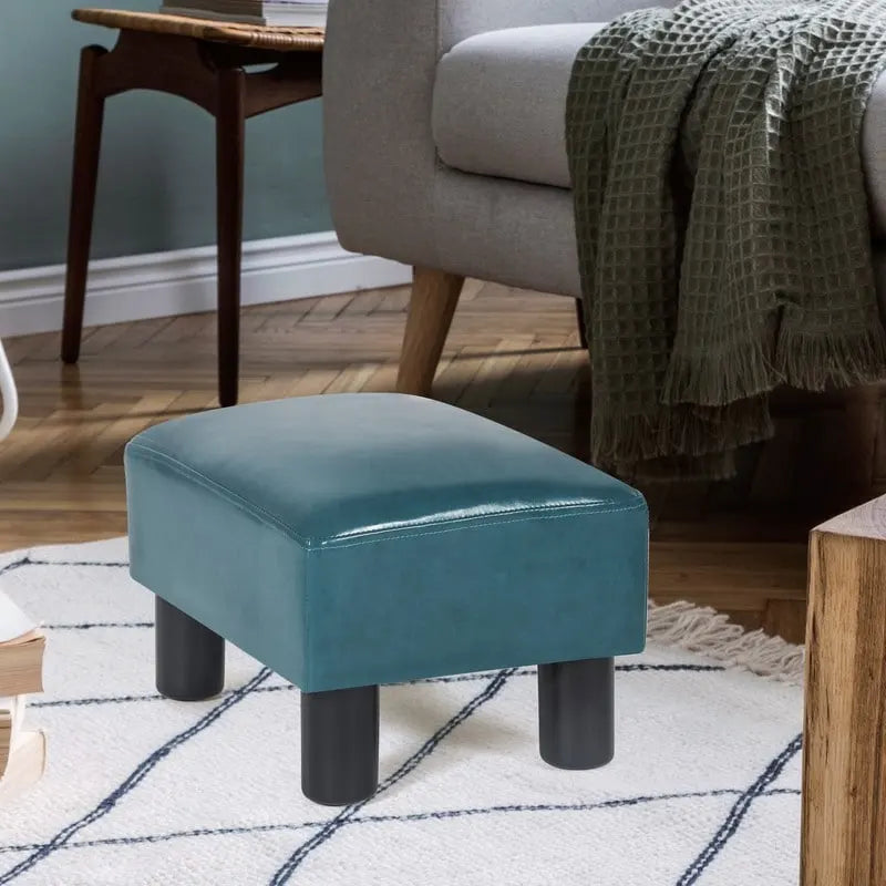 Repose-pieds ottoman en similicuir, tabouret carré rembourré