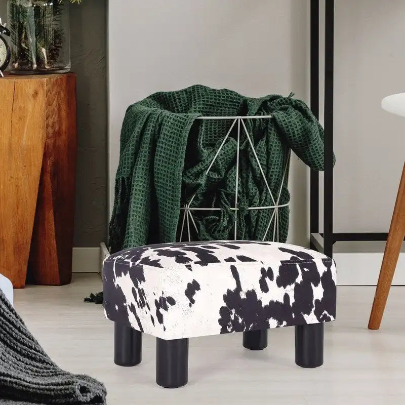 Repose-pieds ottoman en similicuir, tabouret carré rembourré