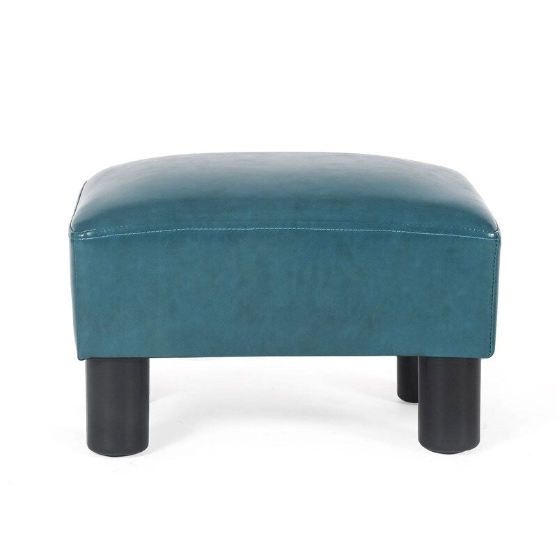 Repose-pieds ottoman en similicuir, tabouret carré rembourré