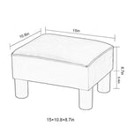 Repose-pieds ottoman en similicuir, tabouret carré rembourré