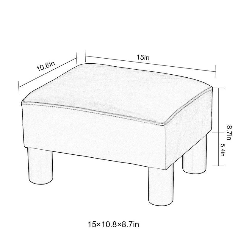 Repose-pieds ottoman en similicuir, tabouret carré rembourré