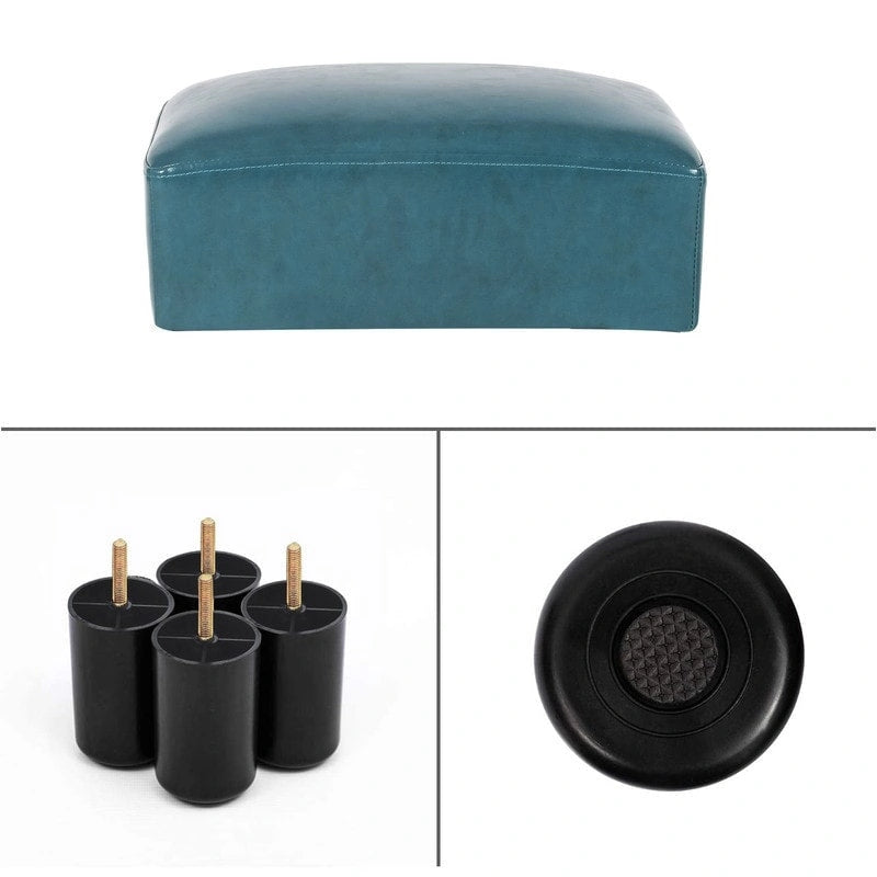 Repose-pieds ottoman en similicuir, tabouret carré rembourré