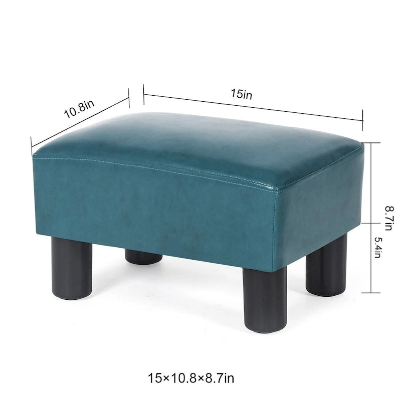 Repose-pieds ottoman en similicuir, tabouret carré rembourré