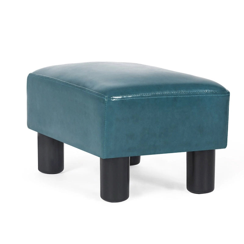 Repose-pieds ottoman en similicuir, tabouret carré rembourré