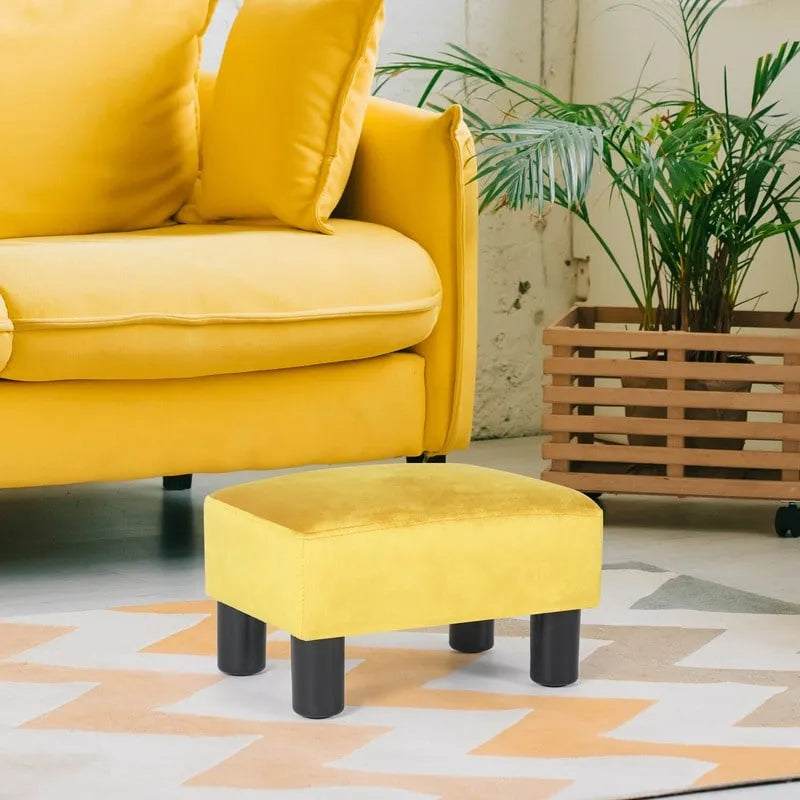Repose-pieds ottoman en similicuir, tabouret carré rembourré