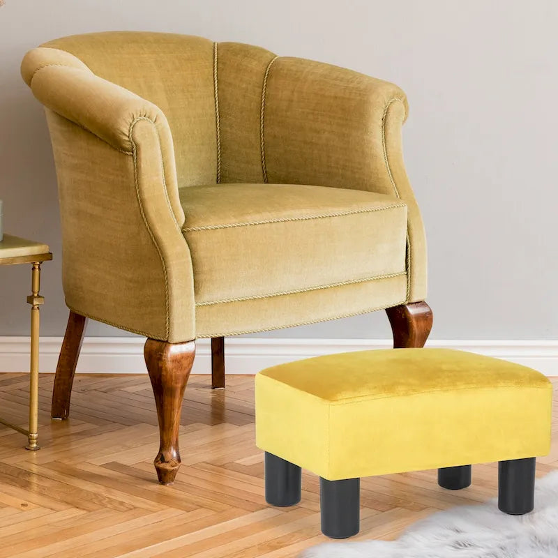 Repose-pieds ottoman en similicuir, tabouret carré rembourré