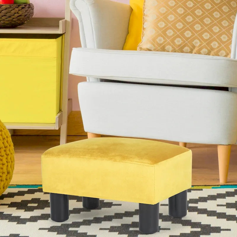 Repose-pieds ottoman en similicuir, tabouret carré rembourré