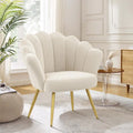 Fauteuil d'appoint pour salon, jolie chaise de coiffeuse en velours doré avec dossier pour salle de maquillage, chaise de bureau rembourrée en forme de coquille
