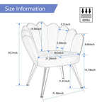 Fauteuil d'appoint pour salon, jolie chaise de coiffeuse en velours doré avec dossier pour salle de maquillage, chaise de bureau rembourrée en forme de coquille