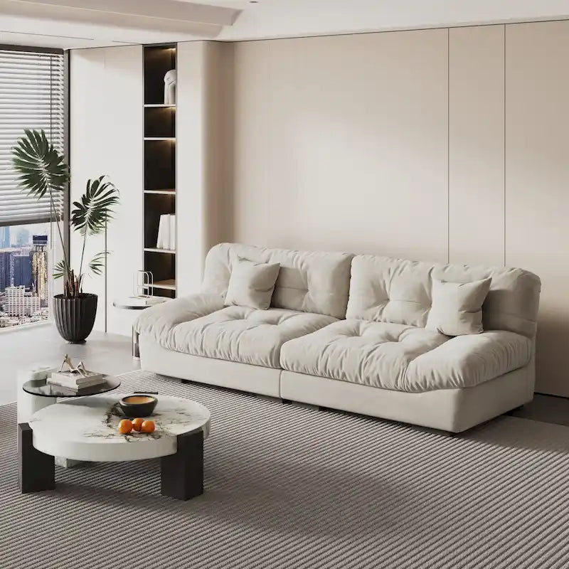 Causeuse canapé sectionnel moderne 105 en velours poncé Cloud pour salon