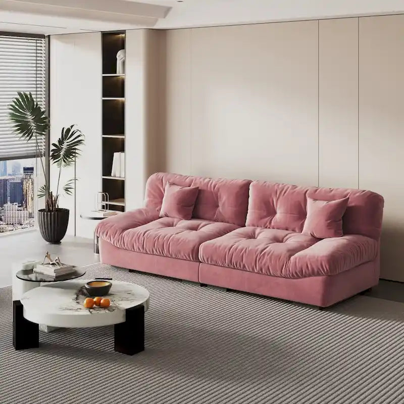 Causeuse canapé sectionnel moderne 105 en velours poncé Cloud pour salon