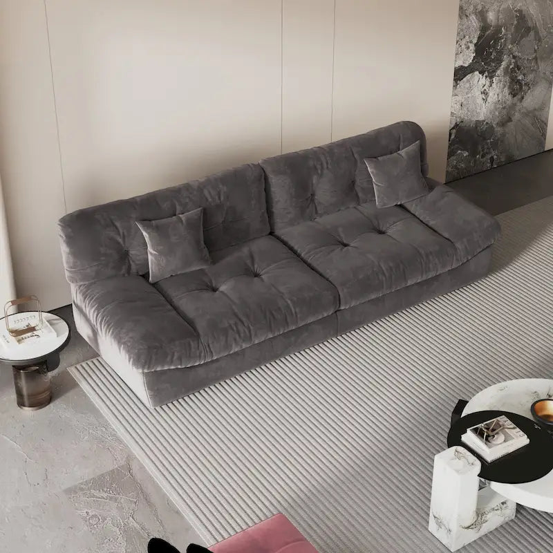 Causeuse canapé sectionnel moderne 105 en velours poncé Cloud pour salon