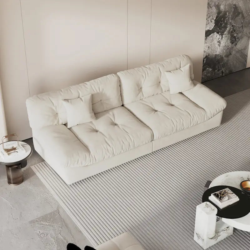 Causeuse canapé sectionnel moderne 105 en velours poncé Cloud pour salon