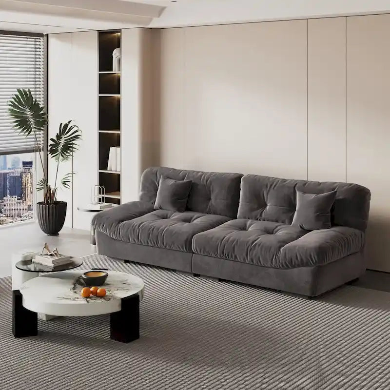 Causeuse canapé sectionnel moderne 105 en velours poncé Cloud pour salon