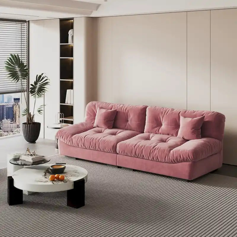 Causeuse canapé sectionnel moderne 105 en velours poncé Cloud pour salon