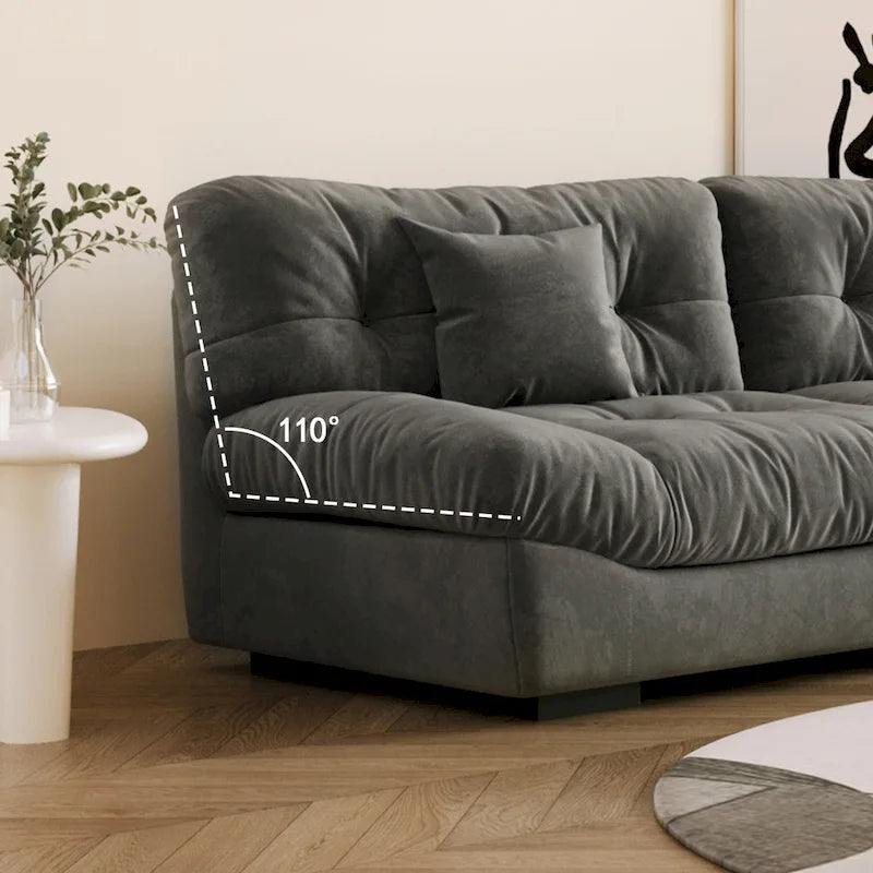 Causeuse canapé sectionnel moderne 105 en velours poncé Cloud pour salon