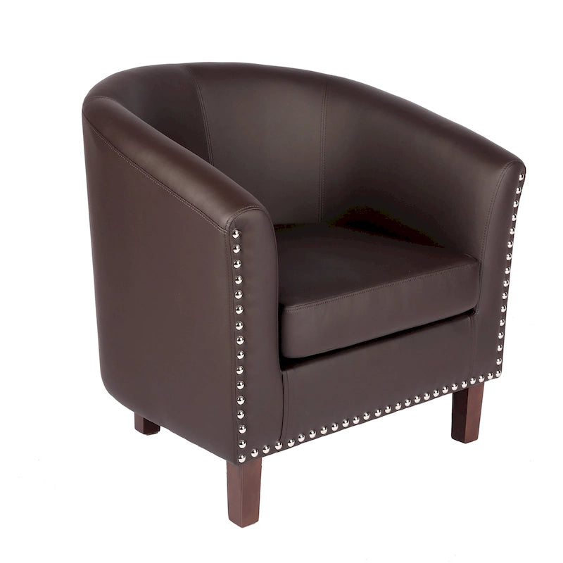 Fauteuil club d'appoint en similicuir
